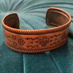 Copper Thunderbird southwestern cuff bracelet